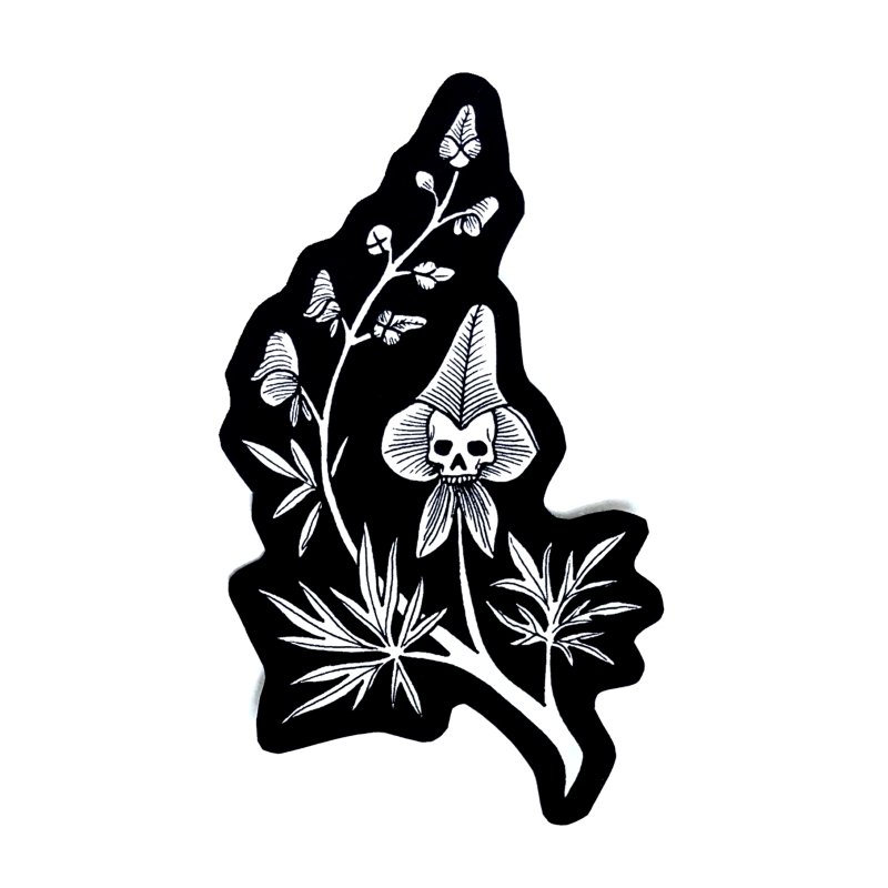 Wolfsbane Skull Sticker